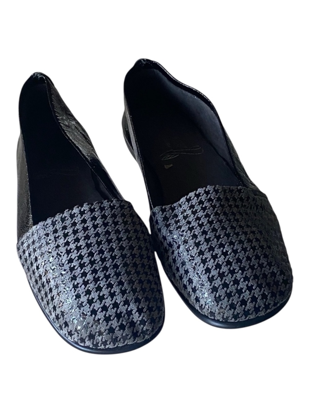 Aerosoles Leather Houndstooth Ballet Flats Black/Grey Women’s Size 9.5 Like New